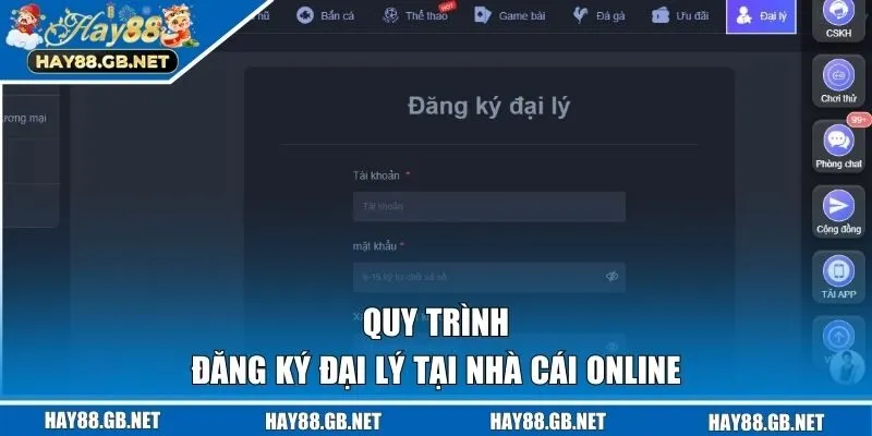 Quy trình đăng ký đại lý tại nhà cái online